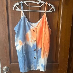 Vibrant Tie-Dye Camisole with Button Detail